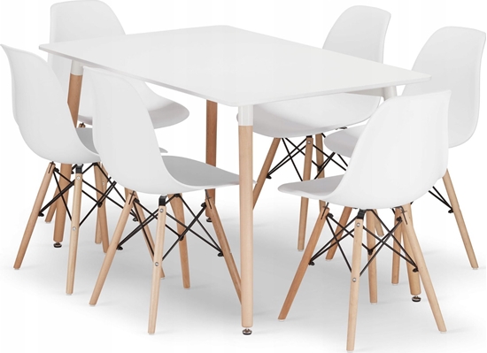 Picture of Leobert Zestaw stó prostoktny ADRIA 120x80 biay + 6 krzese OSAKA biae