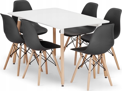 Picture of Leobert Zestaw stó prostoktny ADRIA 120x80 biay + 6 krzese OSAKA czarne