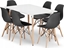 Изображение Leobert Zestaw stó prostoktny ADRIA 120x80 biay + 6 krzese OSAKA czarne