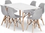 Picture of Leobert Zestaw stó prostoktny ADRIA 120x80 biay + 6 krzese OSAKA szare