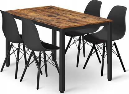 Picture of Leobert Zestaw stó prostoktny TESSA 120x60 rustykalny + 4 krzesa OSAKA czarne