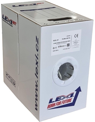 Изображение Lexi-NET UTP kabel LEXI-Net Cat5E, drát, PVC, bílý, 305m, box