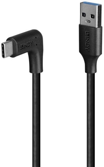 Изображение Lindy 1m USB 3.2 Type A to C Cable, 90° Right Angle
