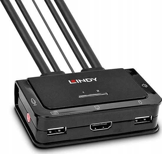 Picture of Lindy 2 Port HDMI 4K60, USB 2.0 & Audio Cable KVM Switch