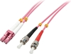 Picture of Lindy 46350 fibre optic cable 1 m LC ST OM4 Pink