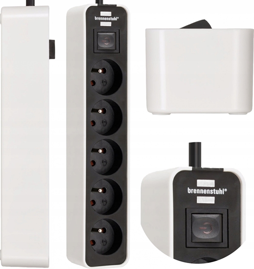 Picture of Listwa zasilajca Brennenstuhl BRENNENSTUHL LISTWA ZASILAJCA "ECOLOR" 5GN, 3M CZARNO-BIAA