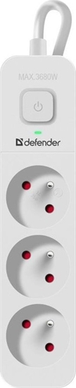 Picture of Listwa zasilajca Defender Listwa zasilajca Defender SFS 131 1,5 m, 3 gniazda, biaa