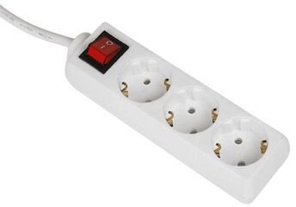 Изображение Listwa zasilajca Hama HAMA extension lead 3fold 3m with switch, white - 0030535