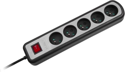 Изображение Listwa zasilajca Kemot 5 gniazd 5 m srebrna (URZ3062-5)