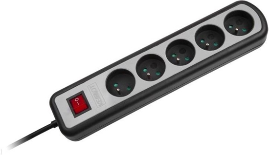 Изображение Listwa zasilajca Kemot 5 gniazd 5 m srebrna (URZ3062-5)