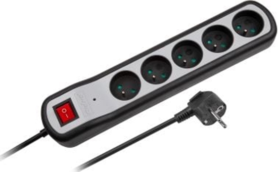 Изображение Listwa zasilajca Rebel URZ3063 5 gniazd 5 m biao-czarna (URZ3063-5W)