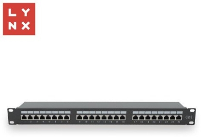 Picture of LYNX 19" patch panel 24-port, STP Cat6, 50µ, stínný, erný