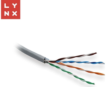 Изображение LYNX UTP kabel Cat5e, PVC (Eca), celomdný, vnitní , edý, box 305m