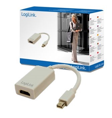 Picture of Logilink | Adapter Mini DisplayPort to HDMI with Audio: | Grey | Mini DisplayPort | HDMI A | 0.1 m
