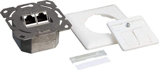 Picture of Logilink Cat.6A Anschlussdose, 2x RJ45,weiß, waagerecht