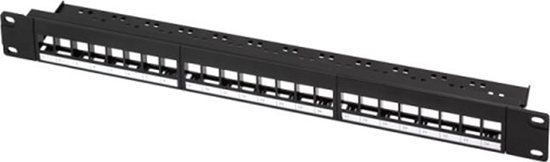 Изображение Logilink Keystone Patchpanel 19", 24 Module, leer, schw. 1HE