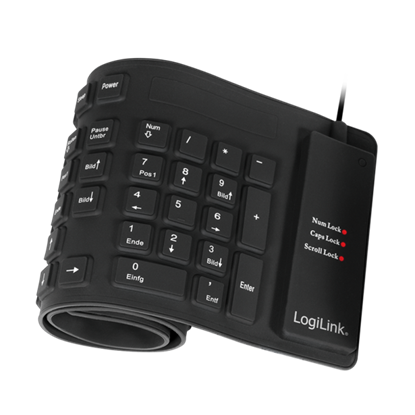 Picture of Logilink Tastatur USB / PS/2 Flexibel Wasserfest schwarz