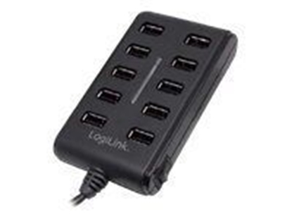 Picture of Logilink USB-HUB 10-Port m. Netzteil    schwarz