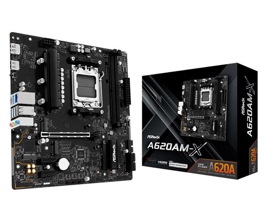 Изображение Mainboard|ASROCK|AMD A620A|SAM5|Micro-ATX|Memory DDR5|Memory slots 2|A620AM-X