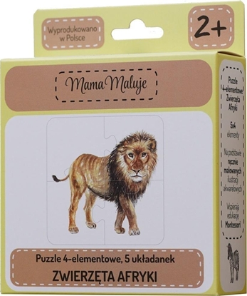 Изображение Mama Maluje Puzzle 4-elementowe Zwierzta Afryki