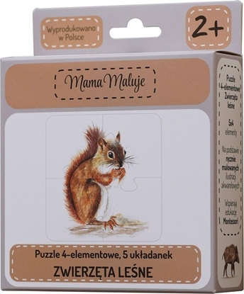 Picture of Mama Maluje Puzzle 4-elementowe Zwierzta lene