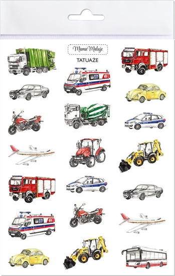 Изображение Mama Maluje Tatuae zmywalne Pojazdy