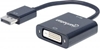 Picture of Manhattan DisplayPort 1.2a to DVI-D 24+1 Adapter Cable, 1080p@60Hz, 23cm, Male to Female, Active, Equivalent to DP2DVIS, Compatible with DVD-D, Black, Three Year Warranty, Polybag