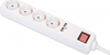 Picture of Manhattan Power Distribution Unit EU (2-pin), x4 gang/output & x2 USB-A ports with on/off switch, 2m cable, 16A, White, Extension Lead, PDU, Power Strip, 2.1A shared USB-A output, Three Year Warranty