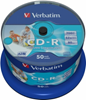Изображение Matricas CD-R AZO Verbatim 700MB 1x- 52x Wide Printable non ID,50 Pack Spindle