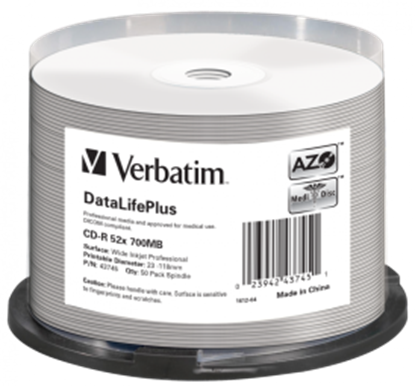 Изображение Matricas CD-R Verbatim 700MB 1x-52x DataLifePlus 50 Pack Spindle