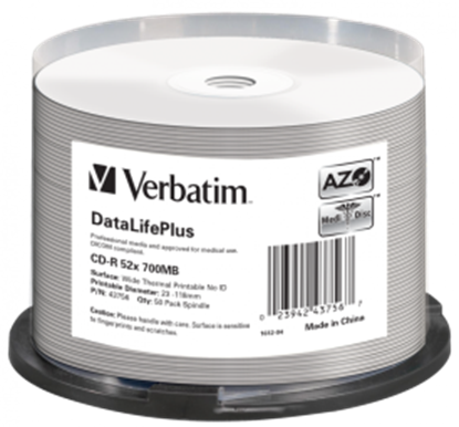 Изображение Matricas CD-R Verbatim 700MB 1x-52x DataLifePlus No ID 50 Pack Spindle