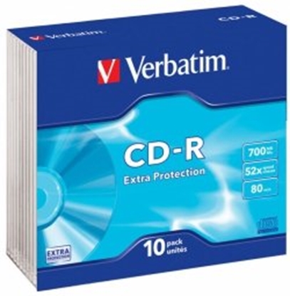 Изображение Matricas CD-R Verbatim 700MB 1x-52x Extra Protection Surface 10 Pack Slim
