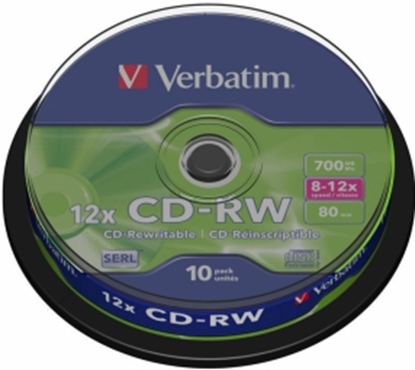 Изображение Matricas CD-RW SERL Verbatim 700MB 12x, 10 Pack Spindle