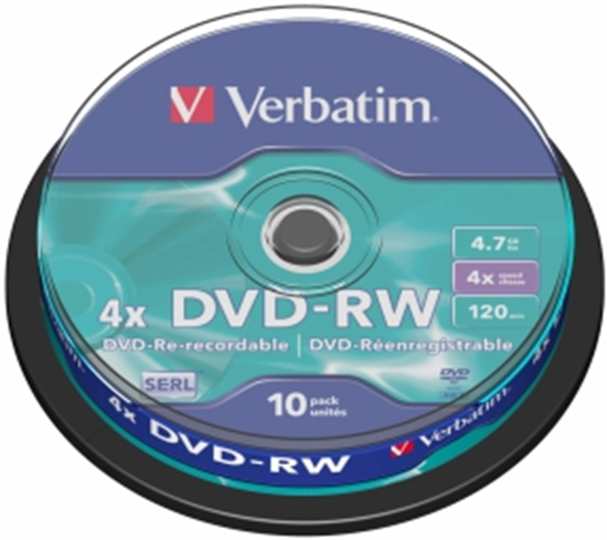 Изображение Matricas DVD-RW SERL Verbatim 4.7GB 4x 10 Pack Spindle
