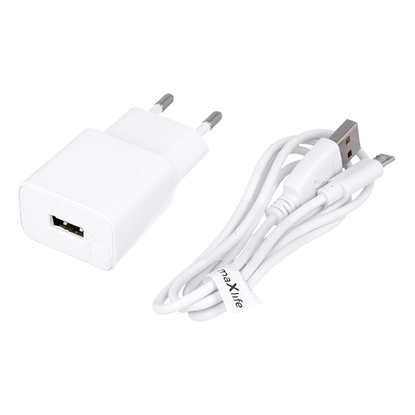 Attēls no Maxlife MXTC-01 charger 1x USB 2.1A white + microU