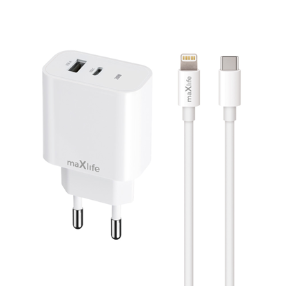 Attēls no Maxlife MXTC-06-20AC PD QC charger 1x USB-C 1x USB