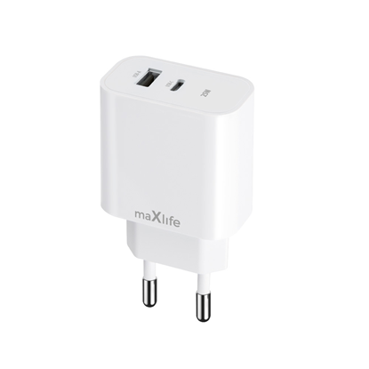 Attēls no Maxlife MXTC-06-25AC PD QC charger 1x USB-C 1x USB