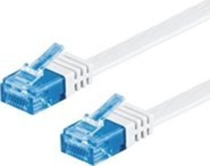 Attēls no M-CAB Mcab CAT6A-U / UTP-FLAT-2.00M-WHI <div> m-cab.de - CAT 6A flat patch cable U-UTP, 2.00m, white, 500MHz, copper, RJ45 plug, ideal for laying behind baseboards, under carpets, or other Foss floors </ div> (3598)