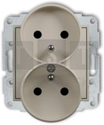 Picture of Mechanizm gniazda Karlik Mini 60MGPR-2zp podwójnego z uziemieniem 2x(2P+Z) taupe