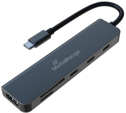 Attēls no MediaRange HUB USB-C 6 in 1 Multiport Adapter, silber