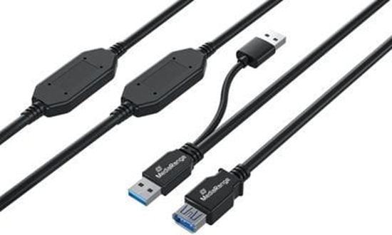 Picture of Kabel USB MediaRange 2x USB-A - USB-A 15 m Czarny (MRCS244)