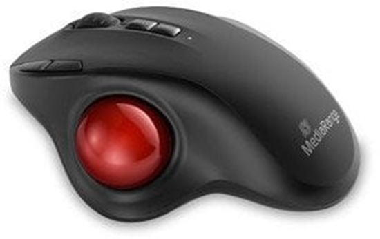 Picture of Mysz MediaRange 7-przyciskowa Trackball bezprzewodowa mysz prawa czarna czerwona