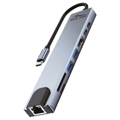 Attēls no Media-Tech MT5046 8in1 USB-C LAN HUB PRO