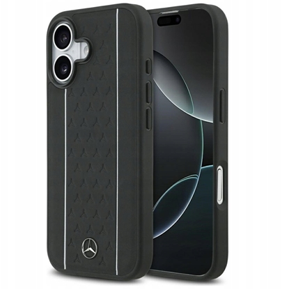 Picture of Mercedes Leather Star Pattern Stripes MagSafe Rear Cover for Apple iPhone 17