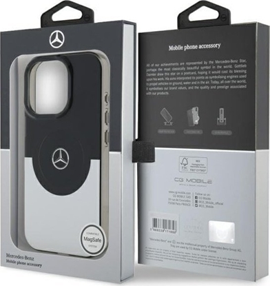 Picture of Mercedes Mercedes MEHMP16L23HBIGK iPhone 16 Pro    6.3" czarny srebrny/black silver hardcase Doubel Layer BiColor MagSafe