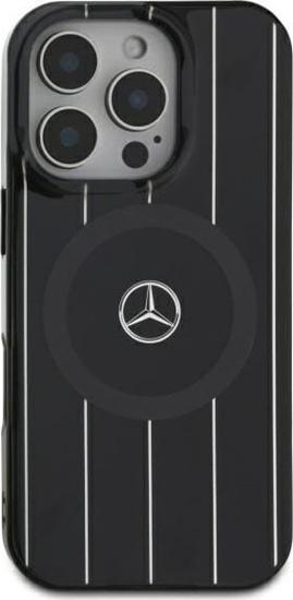 Picture of Mercedes Mercedes MEHMP16S23HRSK iPhone 16 6.1"    czarny/black hardcase MB Double Layer Crossed Lines MagSafe