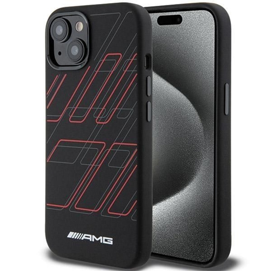 Picture of Mercedes-Benz AMG Silicone Large Rhombuses Pattern MagSafe Case for iPhone 15 Plus / 14 Plus - Black