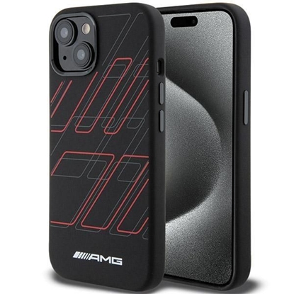 Picture of Mercedes-Benz AMG Silicone Large Rhombuses Pattern MagSafe Case for iPhone 15/14/13 - Black