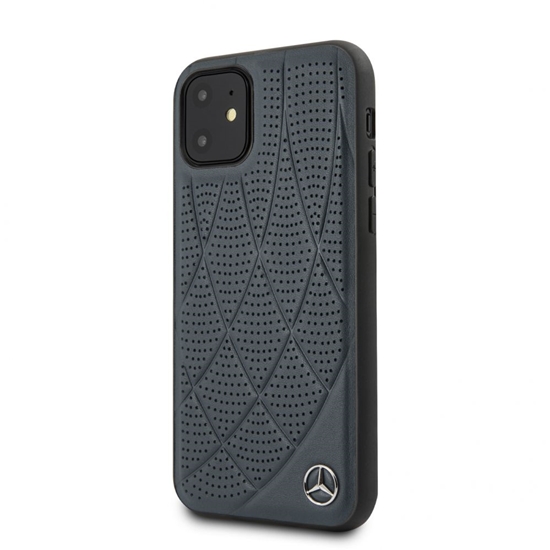 Picture of Mercedes-Benz Apple iPhone 11 Quilted Genuine Leather Blue