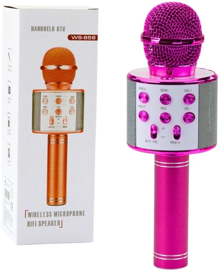 Picture of Mikrofon Bezprzewodowy Karaoke Z Gonikiem Bluetooth Róowy LEAN Toys